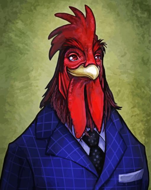 Rooster In A Suit paint by numbers
