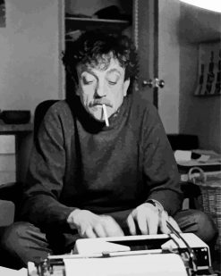 Black And White Kurt Vonnegut paint by numbers