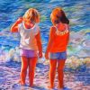 Cute Besties At The Beach paint by numbers