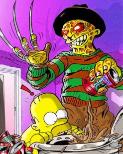 Freddy Krueger The Simpsons paint by numbers