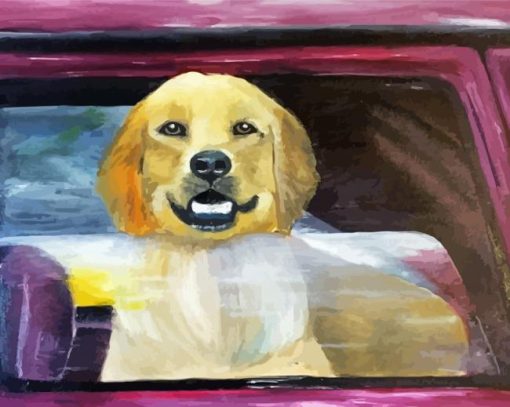 Dog In Car paint by numbers