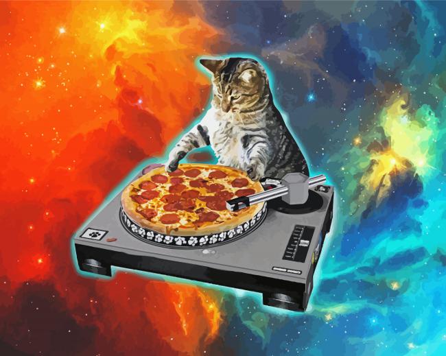 Galaxy Dj Cat - Paint By Numbers - Paint by numbers for adult