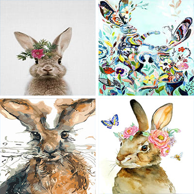 Hares painting by numbers