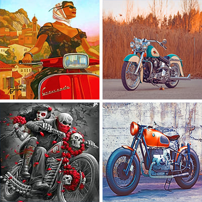 Motocross painting by numbers