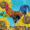 Rooster And Sun Flower paint by numbers