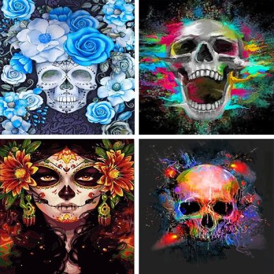 Skull painting by numbers
