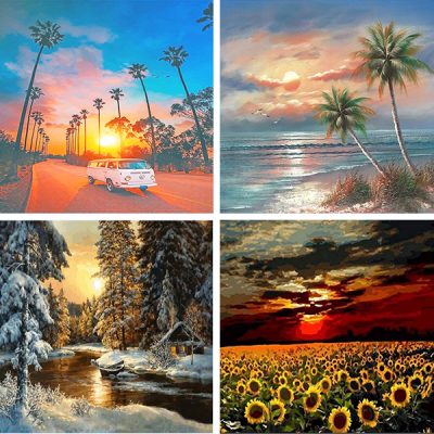Sunset painting by numbers