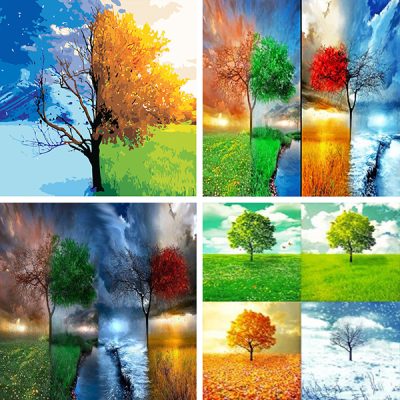 Tree 4 seasons painting by numbers