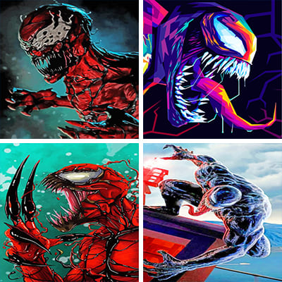 Venom let there be carnage painting by numbers
