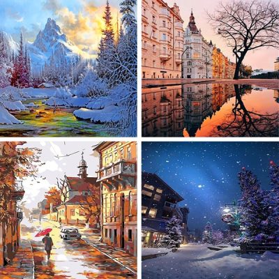 Winter scenes painting by numbers