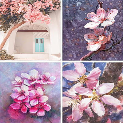 cherry blossom painting by numbers