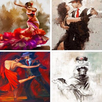 dancers painting by numbers