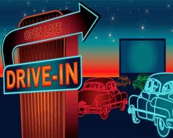 Drive In Movie paint by numbers