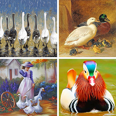 ducks painting by numbers