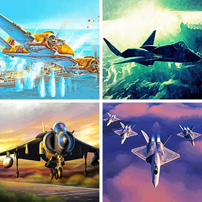 fighter Aircrafts painting by numbers