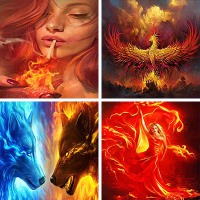 fire painting by numbers