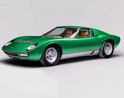 Green Lamorghini Miura paint by numbers