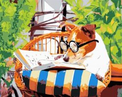 Nerdy Dog Reading paint by numbers