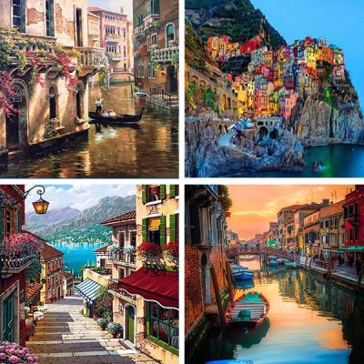 old town italy painting by numbers