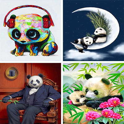 panda painting by numbers