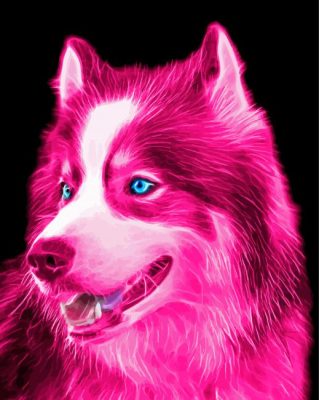 Pink Dog Art  paint by numbers