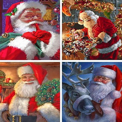 santa claus painting by numbers