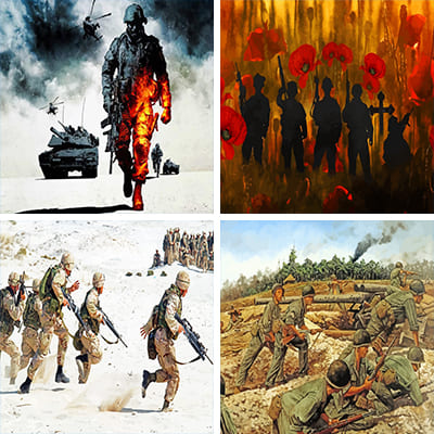 soldiers painting by numbers
