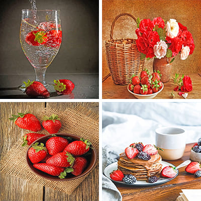 strawberries painting by numbers