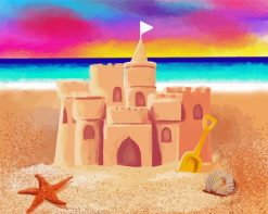 Sunset Sand Castle paint by numbers