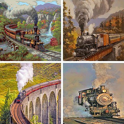 train painting by numbers