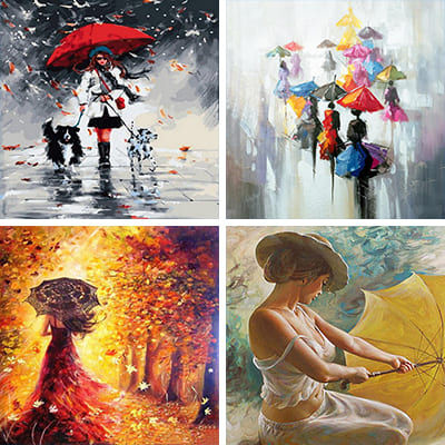 umbrellas painting by numbers