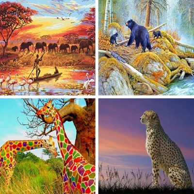 wild animals painting by numbers