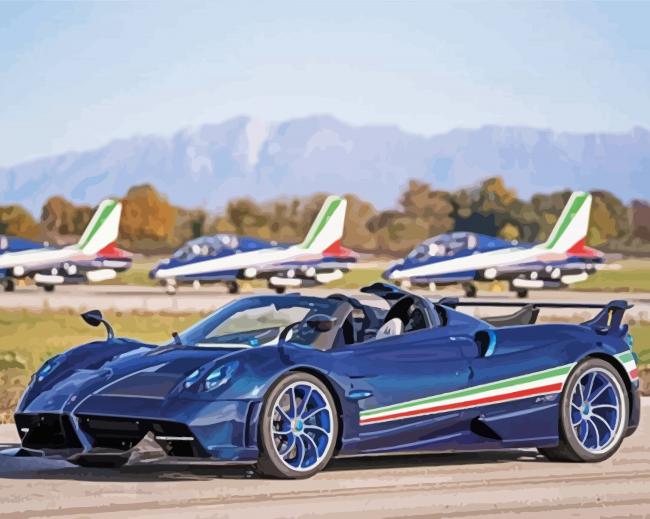 Blue Pagani Huayra paint by numbers