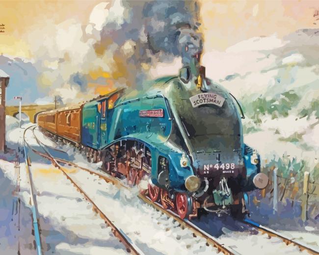Railway By Terence Cuneo paint by numbers