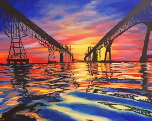 Chesapeake Bay Bridge  paint by numbers