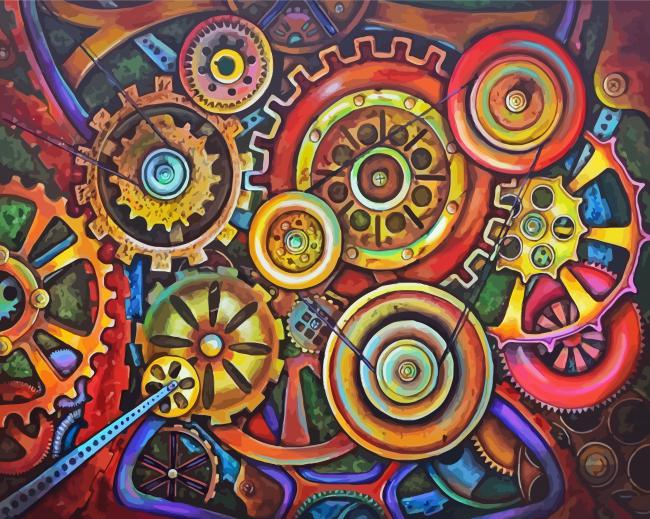 Colorful Gears paint by numbers