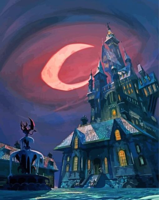 Scary Frankinstein's Castle paint by numbers