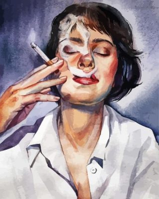 Lady Smoking paint by numbers