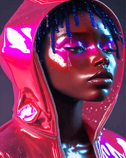 African Neon Lady paint by numbers