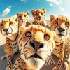 South African Cheetahs paint by numbers